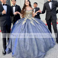 Charro Vestidos De XV Años Quinceanera Dress Ball Gown Sequins Lace Mexican Black Mexican Girls Birthday Sweet 15 Gowns