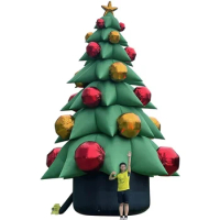 New 26ft Tall Inflatable Green Christmas Tree With Multicolor Gift Boxes And Star Outdoor Indoor Holiday Party Yard Decoration