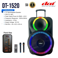 Speaker DAT DT-1520 speaker bluetooth portabel 15inch speaker aktif full bass dilengkapi 2mic wirele