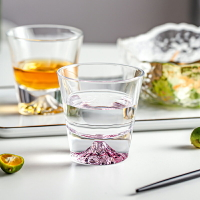 玻璃杯水杯富士山ins風彩色冰山杯創意高顏值日式杯子威士忌酒杯
