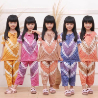 Setelan Baju Anak Perempuan V Usia 1-10 Tahun S M L XL XXL  Celana Panjang | Setelan Abstrak Anak | 
