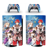 Ys X Nordics PS5 Disc Skin Sticker Decal Cover for Console Controller PS5 Disk Skin Sticker Vinyl