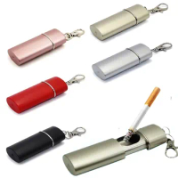 5 Colors Mini Portable Pocket Keychain Ashtray Traveling Smoking Supplies Windproof Handy Cigarette Ashes Storage Box Wholesale