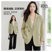【初色】通勤純色西裝領一粒扣長袖西裝外套女外套-共3色-10323(M/L可選)
