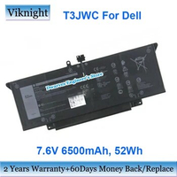 Replacement 7.6V 6500mAh 52Wh Laptop Battery T3JWC 7CXN6 HRGYV XMT81 JHT2H For Latitude 7310 7410 Series 23VHY CT7X0 WM18P 5Y97F