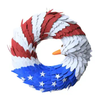 Artificial Wreath American Eagle Patriot 7 Month 4TH Wreath Front Door Wreath 28cm for Housewarming Holiday Independence Day