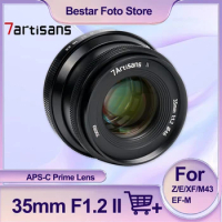 7artisans 35mm F1.2 II APS-C Large Aperture Prime Lens for Sony E/Fuji FX/Canon EOS-M/M43/Nikon Z-Mount Mirrorless Camera