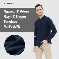 Zalmore Men LongSleeve Shanghai Shirt Premium LUMA Cotton - Kemeja Lengan Panjang Pria Lembut Ringan
