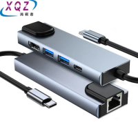 Type-c docking USB-C TO HDMI+LAN+USB*2+PD 5in1 TYPE-C adapter USB3.1 to HDMI+LAN card+USB*2+TYPE-C converter