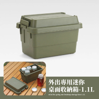 【百寶箱】外出專用迷你桌面收納箱-1.1L(卡扣式 露營 玩具箱 儲物箱 裝備箱 工具箱 耐壓收納箱)