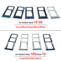 Sim Card Tray For Xiaomi Redmi Note 10 Note 10S Note 10 Pro 4G 5G SIM Card Adapter Dual Sim Card Holder Spare Parts