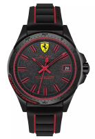 Ferrari Jam Tangan Pria Ferrari Scuderia Pilota 0830421 Black - Rubber Strap