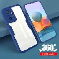360 Front+Back Full Protection Case For Xiaomi Redmi Note 10 Pro Max 10 s note10 5G Redmy Note10s Soft Silicon Shockproof Coque
