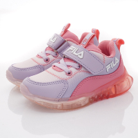FILA頂級童鞋-果凍電燈運動鞋款-852W粉(中小童段)