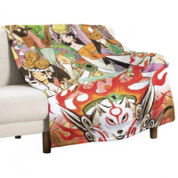 Okami HD cover Throw Blanket Cute Plaid for sofa Blankets
