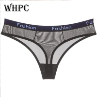 Women's Panties Transparent Thongs Letter Underwear Femme Sport Briefs Ladies Ultra-thin G-string Sexy Thongs Low-waist Lingerie