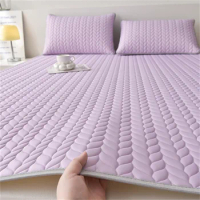 Latex Ice Mat Bed Mattress Pad Solid Wheat Pattern Sheet Set, Cooling Mattress Cover,Bedspread For Summer, 2/3pcs Drop Shipping
