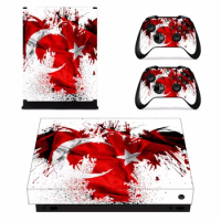 Turkey National Flag Skin Sticker Decal For Microsoft Xbox One X Console and 2 Controller For Xbox One X Skins Sticker Vinyl