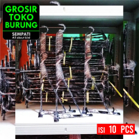 Sempati Grosir Gantungan Besi Sangkar Burung Tempel Double 45 Cm Isi 10 Gantungan Cantolan Kandang M