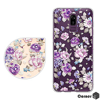 Corner4 Samsung Galaxy J8 奧地利彩鑽防摔手機殼-紫薔薇