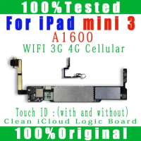 A1600 Motherboard For ipad Mini 3 Mainboard Logic Board Wifi+Cellular 16GB 32GB 64GB 128GB With iOS MB Clean iCloud