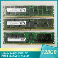 1Pcs MTA144ASQ16G72LSZ 128GB 128G DDR4 2666MHz 2S4RX4 PC4-2666V 2666 ECC REG For MT Server Memory