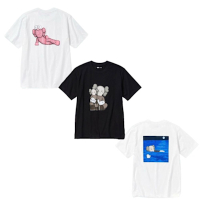 Uniqlo x Kaws 印花短袖 白粉/黑色/白藍 341-467774/775/525
