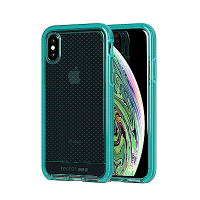 Tech 21英國超衝擊EVO CHECK iPhone X/Xs防撞軟質格紋保護殼-透綠