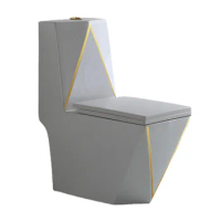Light Luxury Colored Ceramic Siphon Type New Small Household Toilet with Water Closet