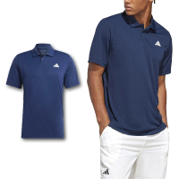 【adidas 愛迪達】短袖 Blue Club Tennis Polo 男款 深藍 白 吸濕排汗 運動 POLO衫 愛迪達(HS3279)