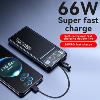 66W Power Bank 30000mAh Super Fast Charging Power Bank Portable Charger Digital Display External Battery Pack for iPhone Xiaomi