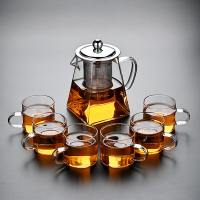 透明玻璃茶具套裝家用功夫茶杯簡約客廳辦公室耐熱玻璃泡茶茶壺P