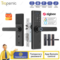 Tuya ZigBee Smart Door Lock APP Remote Control Eletronic Biometric Fingerprint Unlock Digital Intelligent Electric Password Lock