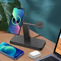 4 in 1 Wireless Charger Stand For iPhone 12 13 Pro Max Mini 11 XS XR X 8 Magnetic Fast Charging Dock for Airpods 3 Apple Watch 7