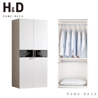 【H&amp;D 東稻家居】2.7尺黑白衣櫥/衣櫃/TCM-00829(雙吊)