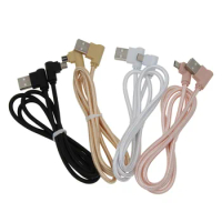 1000pcs L Bending Type-C Micro USB Braided Cable Fast Charging For iPhone Samsung S9 Huawei P20 Mobile Phone 90 Degree Data Cord
