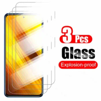 3Pcs on POCO X3 Pro Pocophone Little F3 Tempered Glass Poko F3 X3 Screen Protector Cover Glass Poco M3 Pro HD Protective Film