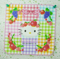 【震撼精品百貨】Hello Kitty 凱蒂貓 方巾/毛巾-彩色格子水果造型 震撼日式精品百貨