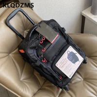 KLQDZMS Oxford Cloth Suitcase 18"20"22 Inch Boarding Box Lightweight Shoulders Backpack Multifunctional Trolley Rolling Luggage