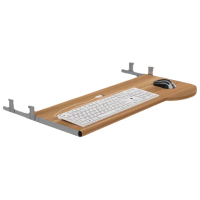 電腦桌面木質托盤靜音鍵盤托架(推拉圓弧形加厚鍵盤手托架)