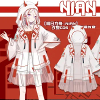Game Arknights Nian Daily Wear Hooded Coat Sun-proof Clothing Cosplay Costume Halloween Suit For Women New 2021