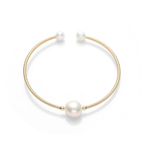 基礎款天然淡水珍珠14K注金手鏈女 單珍珠手鐲福利款選款飾品批發