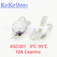 10pcs/lot KSD301 250V 10A 0-95Celsius Degree Ceramic Normally Open/Normally Close Thermostat Temperature Thermal Control Switch