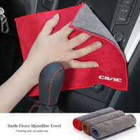 1Pcs Suede Fleece Microfiber Towel Car Styling Cleaning Rag Cloth For Honda Civic Fit Jazz City CRV Accord HRV Odyssey Prelude