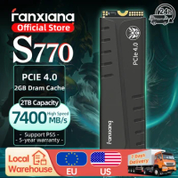 Fanxiang S770 M.2 SSD 500GB 1TB 2TB 4TB Up to 7400MB/s M.2 NVMe PCIe4.0 1G DRAM Cache Internal Solid State Drive For PS5 Desktop