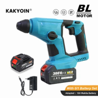 Brushless Electric Cordless Electric Hammer Drill Rechargeable Electric Hammer Multifunction Impact Drill for Makita 18V Battery