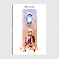 Mac Miller Watercolor Painting Artistic Wall Decor with Characters and Scenery for Home and Bar