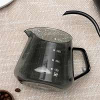 Glass Coffee Server 600ml Reusable Iced Tea Pour Over Maker Drip with Scale Household Office Pot Kitchen Accessories