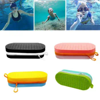 Swim Goggle Case Silicone Goggle Case with Clip &amp; Drain Holes Swimming Goggles Protection Box Portable for Men Women Kids
