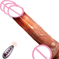 Silicone Thrusting Realistic Dildo Vibrator Sex Toys for Women Big Cock Telescopic Rotation Heating Penis Dildo With Suction Cup